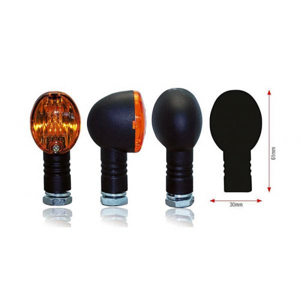 Paire de clignotants moto BIHR Basic noir homologués