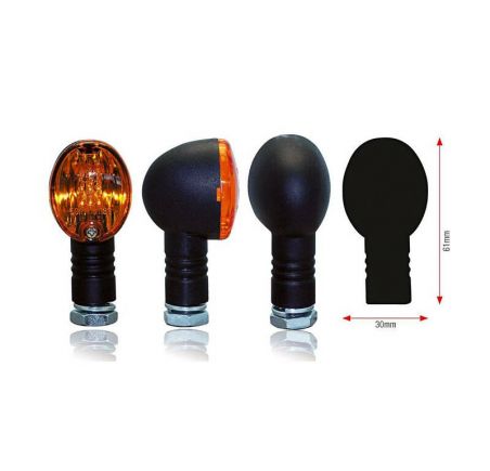 Paire de clignotants moto BIHR Basic noir homologués
