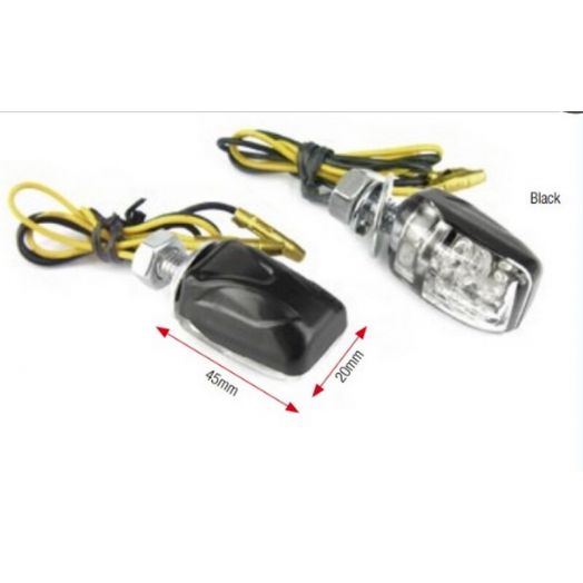Paire de clignotants moto BIHR Shell LED noir homologués
