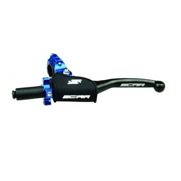 Levier embrayage repliable + cocotte universel SCAR noir molette bleu