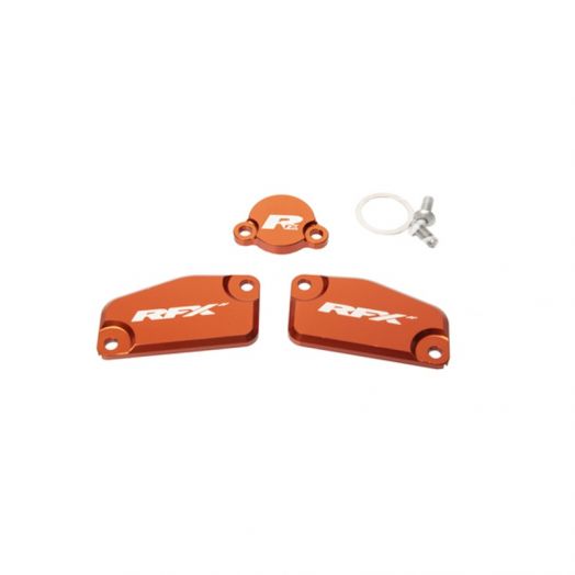 Jeu de bouchons de réservoir RFX Pro orange KTM 65/85 SX 2013-2020 (Frein et embrayage Formula)