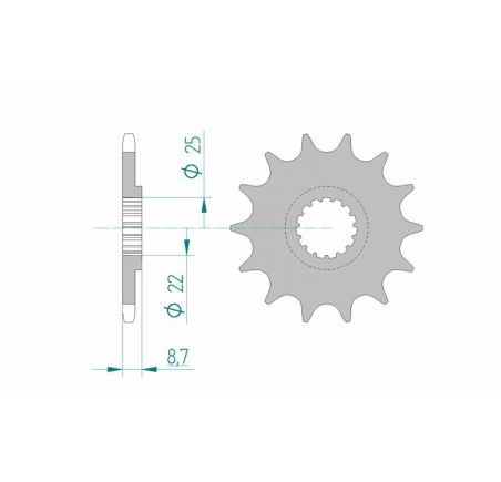 Pignon AFAM acier standard 73301 - 520
