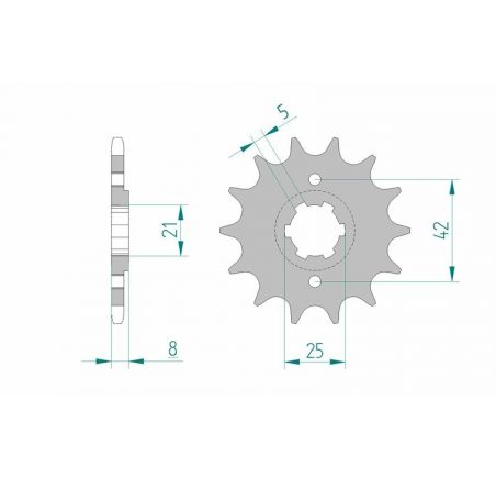 Pignon AFAM acier standard 21502 - 520