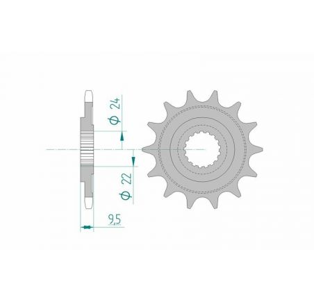Pignon AFAM acier standard 20311 - 520