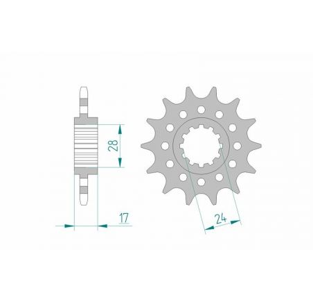 Pignon AFAM acier standard 20511 - 520
