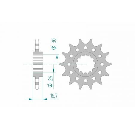 Pignon AFAM acier standard 20608 - 520