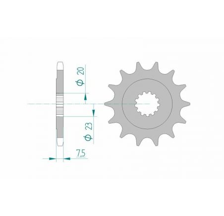 Pignon AFAM acier standard 22401 - 520