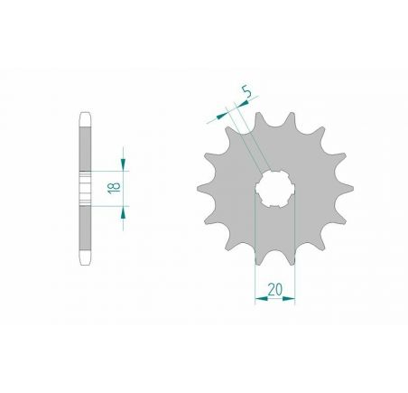 Pignon AFAM acier standard 94305 - 520