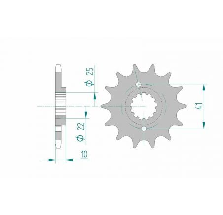 Pignon AFAM acier standard 20509 - 520