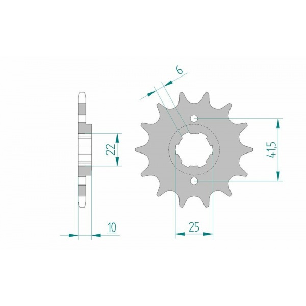 Pignon AFAM acier standard 20508 - 520 Pignon AFAM acier standard 20508 - 520