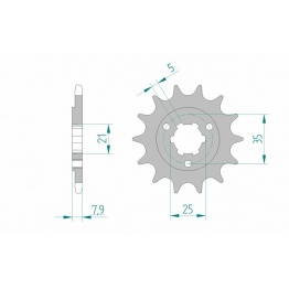 Pignon AFAM acier standard 22503 - 520