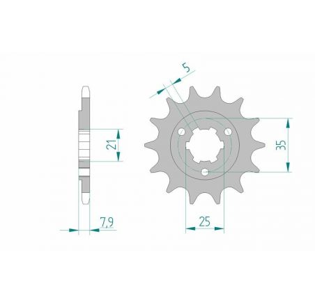 Pignon AFAM acier standard 22503 - 520