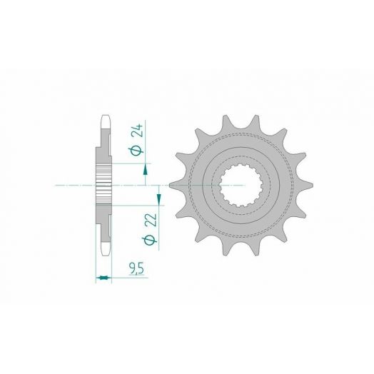 Pignon AFAM acier anti-boue 20311 - 520