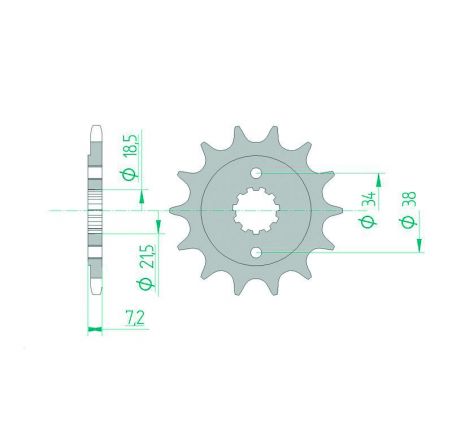 Pignon AFAM acier standard 20320 - 520