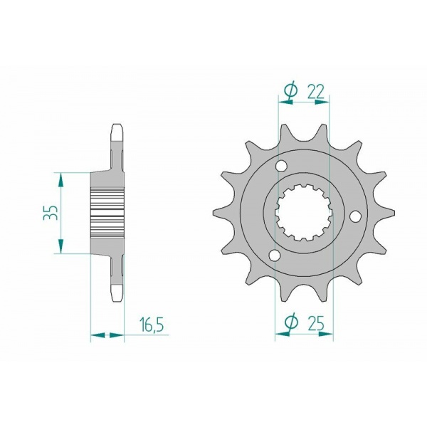 Pignon AFAM acier standard 52613 - 525 Pignon AFAM acier standard 52613 - 525