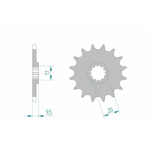 Pignon AFAM acier standard 94120 - 420 Pignon AFAM acier standard 94120 - 420