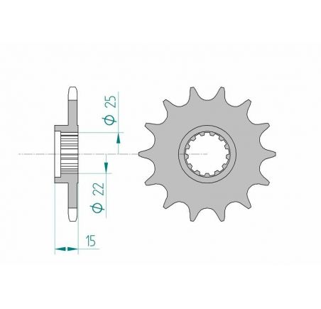 Pignon AFAM acier standard 24510 - 520
