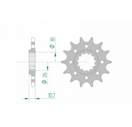Pignon AFAM acier Racing 21804 - 520