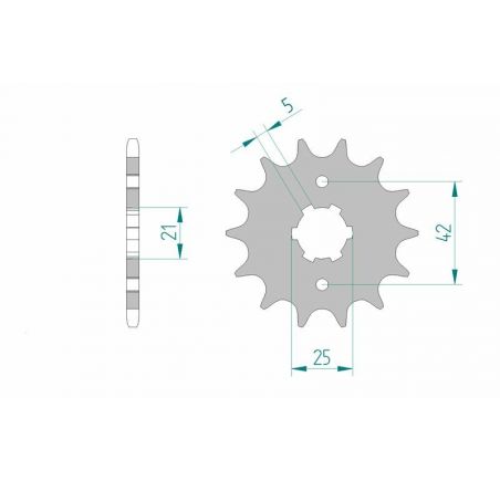 Pignon AFAM acier standard 21301 - 520