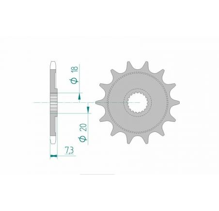 Pignon AFAM acier standard 20206 - 520
