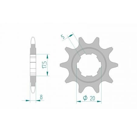 Pignon AFAM acier standard 94306 - 520