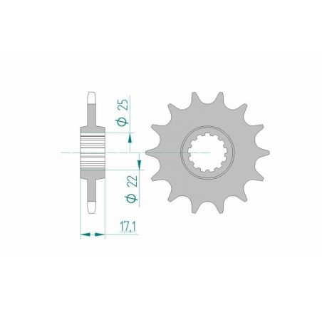 Pignon AFAM acier standard 20407 - 520