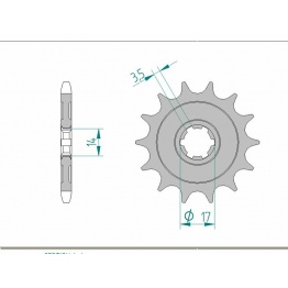 Pignon AFAM acier standard 24203 - 428