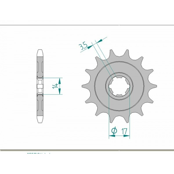Pignon AFAM acier standard 24203 - 428 Pignon AFAM acier standard 24203 - 428