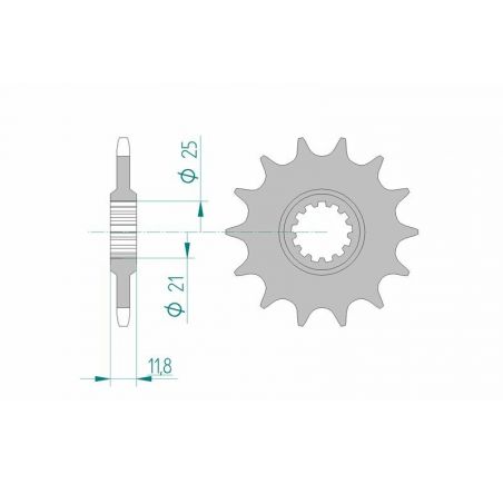 Pignon AFAM acier standard 64302 - 520