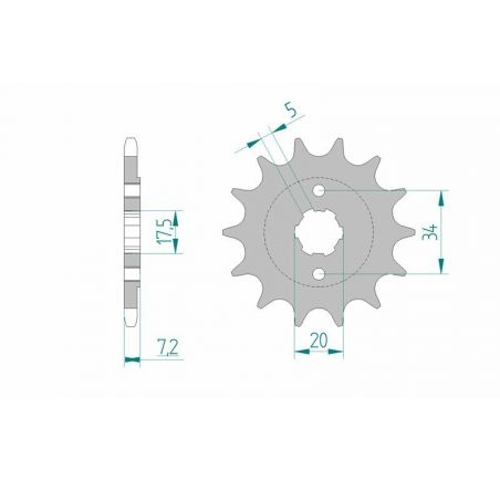 Pignon AFAM acier standard 20305 - 520
