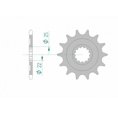 Pignon AFAM acier standard 27502 - 520