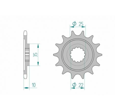 Pignon AFAM acier standard 94604 - 520