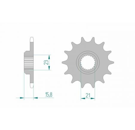 Pignon AFAM acier standard 21504 - 520