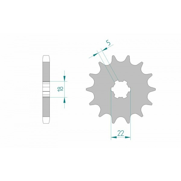 Pignon AFAM acier standard 22501 - 530 Pignon AFAM acier standard 22501 - 530