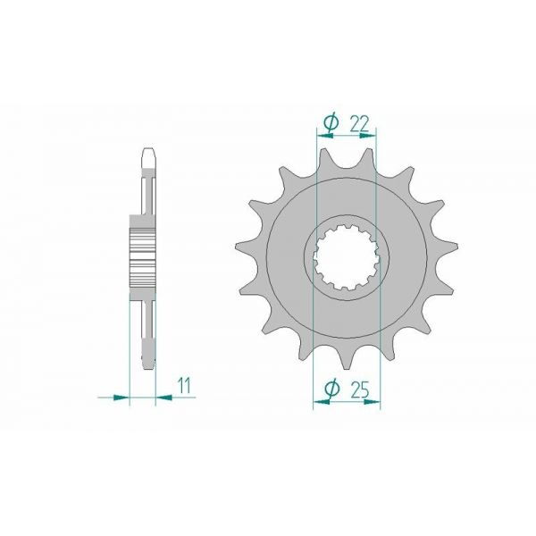 Pignon AFAM acier standard 37400 - 520