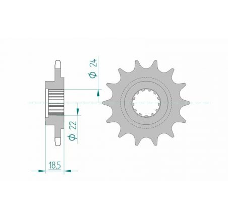 Pignon AFAM acier standard 24603 - 520