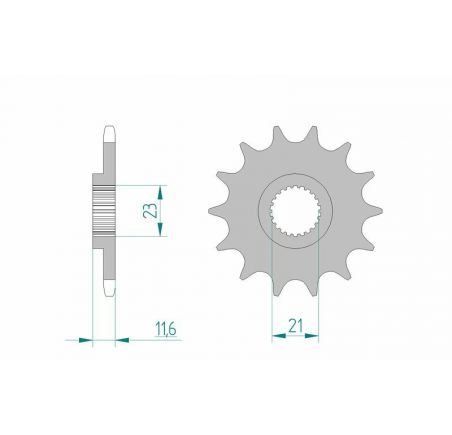 Pignon AFAM acier standard 21307 - 520