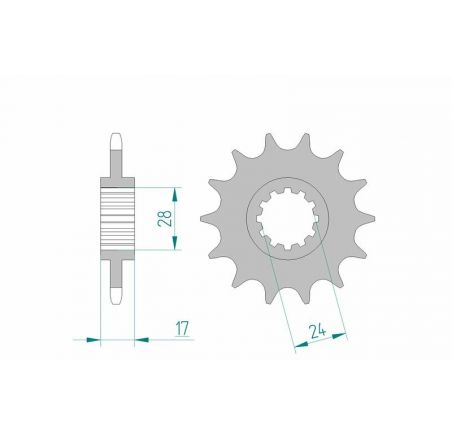 Pignon AFAM acier standard 20516 - 520