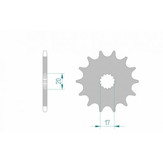 Pignon AFAM acier anti-boue 21203 - 520