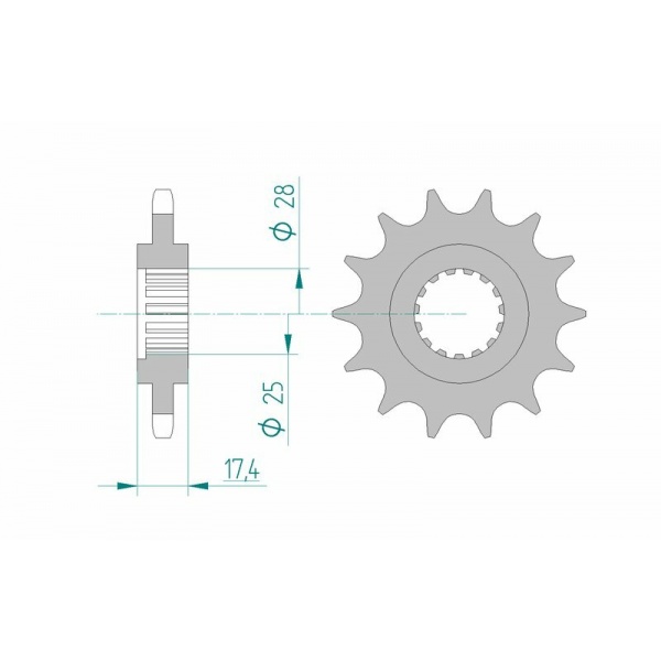 Pignon AFAM acier standard 91800 - 525 Pignon AFAM acier standard 91800 - 525