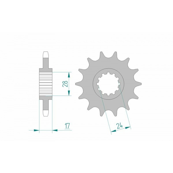 Pignon AFAM acier standard 20515 - 525 Pignon AFAM acier standard 20515 - 525