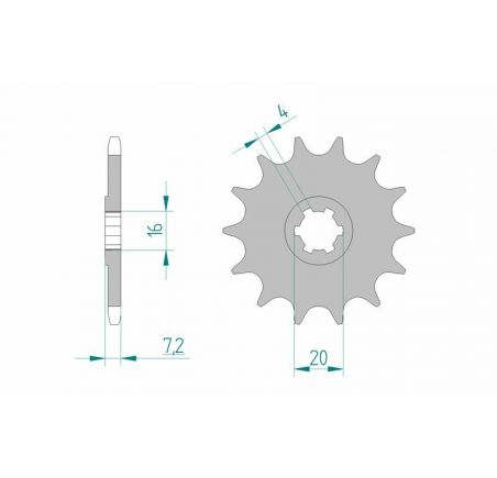 Pignon AFAM acier standard 22104 - 520