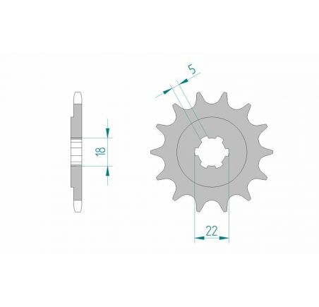 Pignon AFAM acier anti-boue 24201 - 520