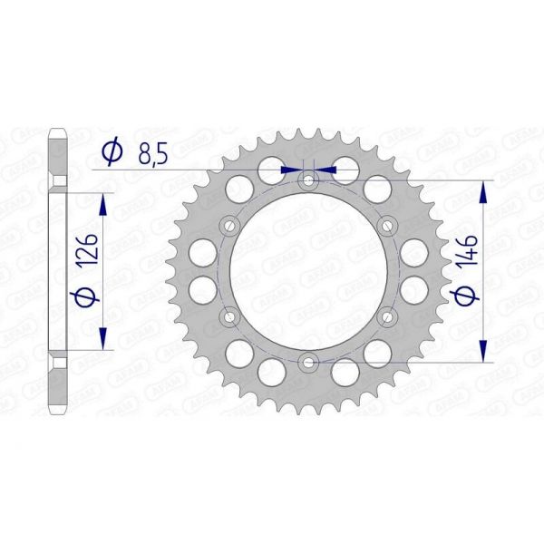 Couronne AFAM aluminium Suzuki RM/RMZ/DRZ - 44 x 520