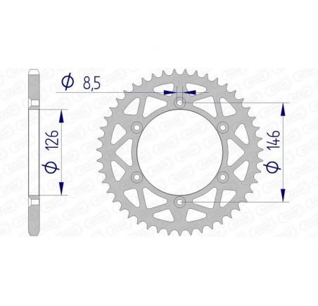 Couronne AFAM aluminium Suzuki RM/RMZ/DRZ - 49 x 520