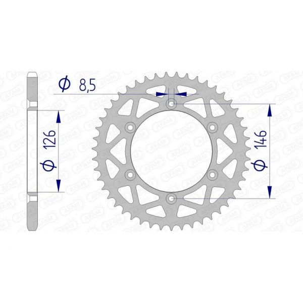 Couronne AFAM aluminium Suzuki RM/RMZ/DRZ - 47 x 520