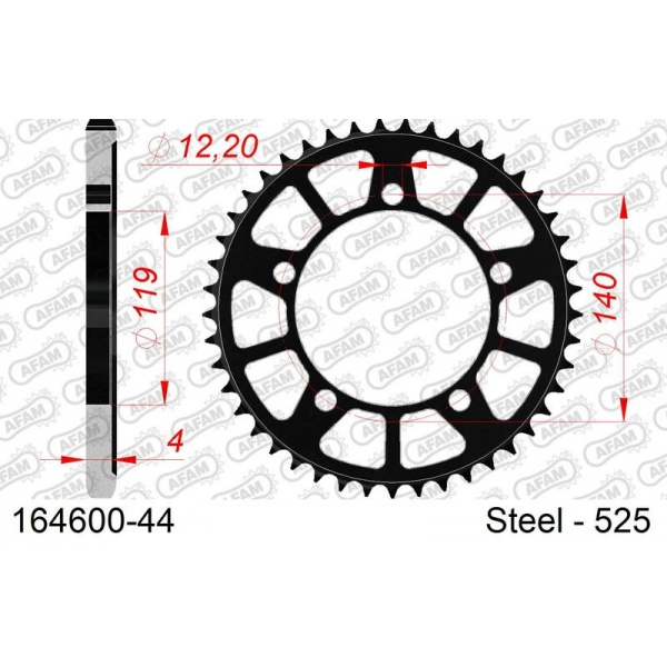 Couronne AFAM acier standard 164600 - 525 Couronne AFAM acier standard 164600 - 525