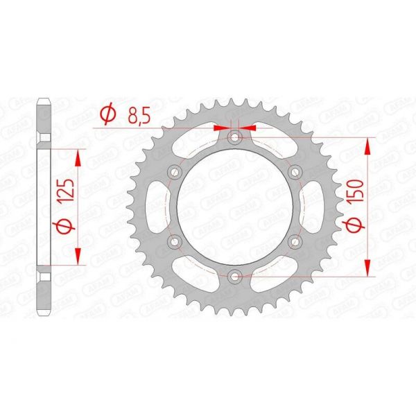 Couronne AFAM acier standard KTM / HVA / Gas Gas / Stark Varg 42 x 520