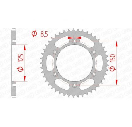 Couronne AFAM acier standard KTM / HVA / Gas Gas / Stark Varg 42 x 520