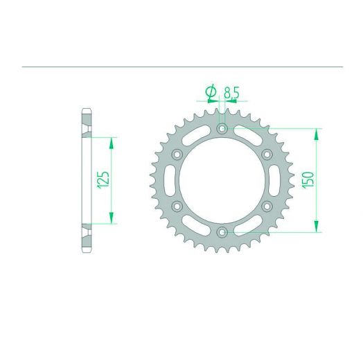 Couronne AFAM acier standard KTM / HVA / Gas Gas / Stark Varg 41 x 520
